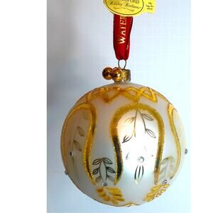 Waterford Holiday Heirlooms Premier Peacock Glass Ball Christmas Ornament